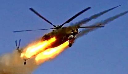 В Сирии засняли, как русский Ми-28 обрушил шквал ракет на боевиков в Хаме