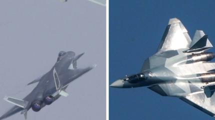 Воздушный бой Су-57 и J-20: NI сравнил возможности истребителей РФ и Китая