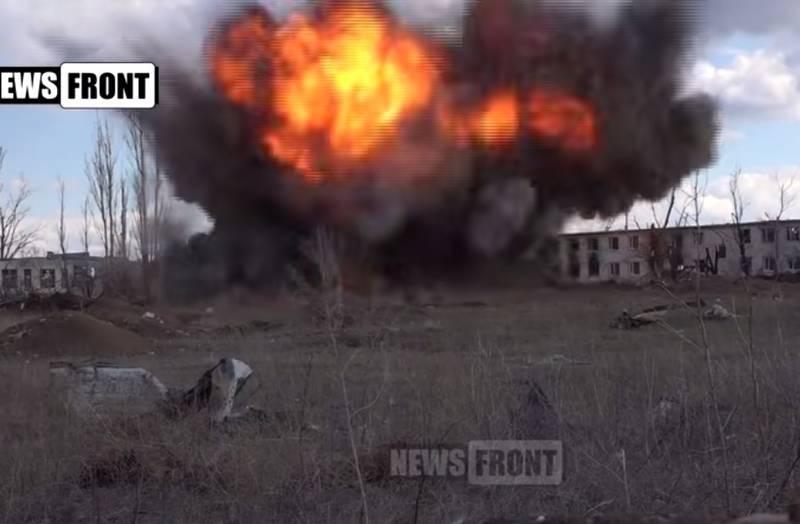 Уничтожение боеприпасов в районе Дебальцево