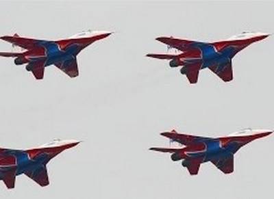 Тренировка авиации в Кубинке к Параду Победы
