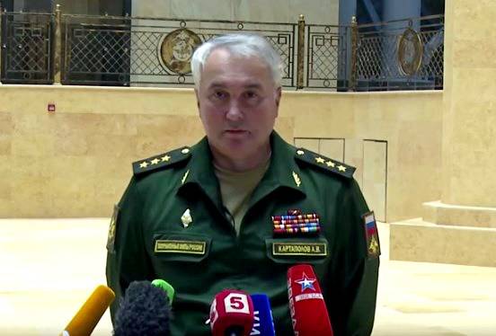 Начальник ГОУ ГШ ВС РФ Андрей Картаполов рассказал о деятельности авиагруппировки в Сирии