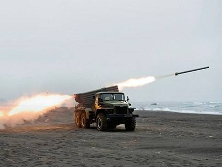Батарея «Градов» уничтожила десантные корабли "противника" на острове Итуруп