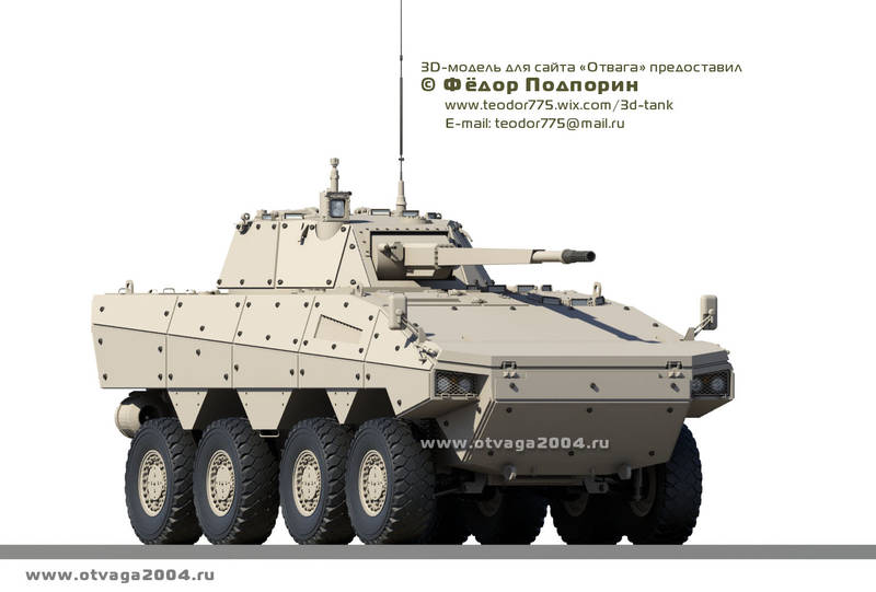 Трёхмерная модель тяжелой колесной БМП «Атом»