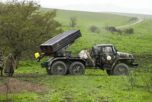 Позиции артиллерии Армении в зоне Карабахского конфликта