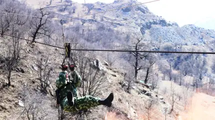 Разведчики ЮВО учатся преодолевать горные реки и овраги