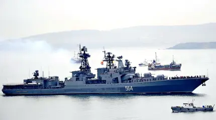 Военные корабли России и Японии проводят совместные маневры