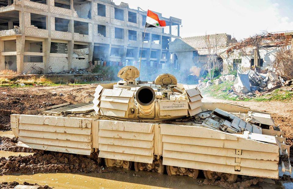 "Уголковые" Т-72М1 отличились в сражении под Дамаском