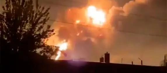 Появилось новое видео последствий удара Геранями-3 по резервуарам в Нежине