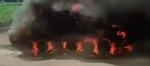 Появилось видео с объятым пламенем украинским Т-80 Появилось видео с объятым пламенем украинским Т-80