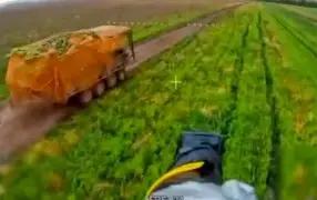 БТР Stryker ВСУ попытался на большой скорости уйти от дронов, но его сожгли