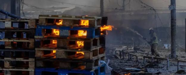 Киев в огне после ночного удара возмездия