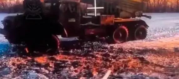 Украинский "Град" уничтожили точным попаданием в бак с топливом