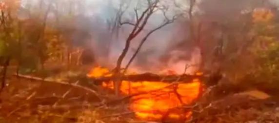 Превращенную в гигантский костер британскую самоходку AS-90 сняли на видео Превращенную в гигантский костер британскую самоходку AS-90 сняли на видео