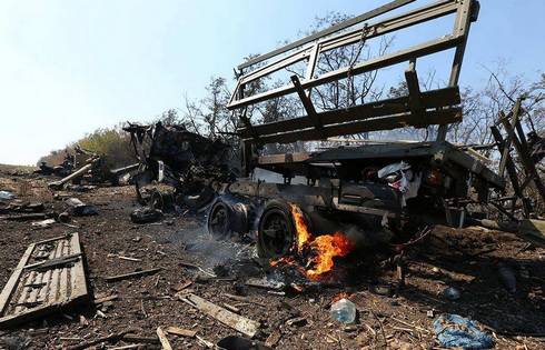 В бою у Трехизбенки уничтожено 2 автобуса с личным составом оккупантов