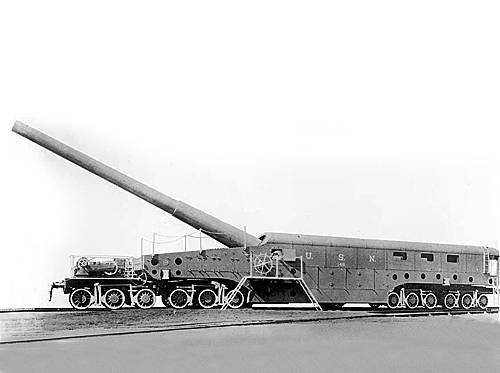 355-мм морская пушка Mk IV Mod. 1 на  железнодорожном транспортере Мk I