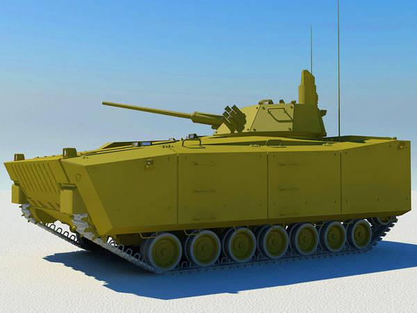 Трёхмерная модель перспективной боевой машины «Курганец» с 57-мм пушкой