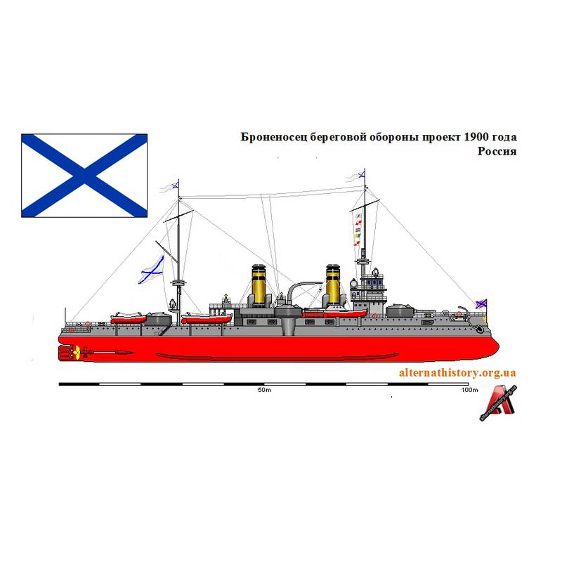 Нереализованный проект броненосца береговой обороны образца 1900 года. Россия