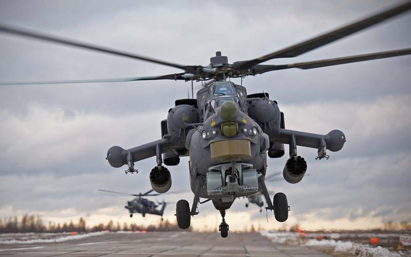 Штурмовые вертолеты РФ провели учения в ЮВО