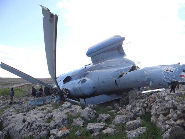 В Сирии впервые сбили вертолет-амфибию Ми-14