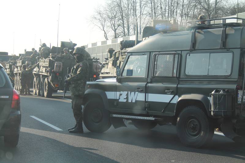 В Польше в Люблине произошло ДТП с участием американской военной бронемашины