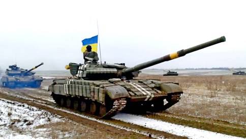 В Константиновке замечена огромная колонна бронетехники Украины