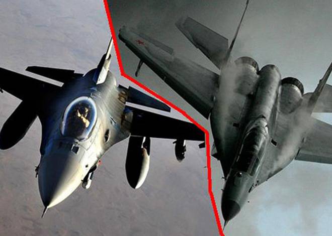 Воздушная дуэль МиГ-29 и F-16