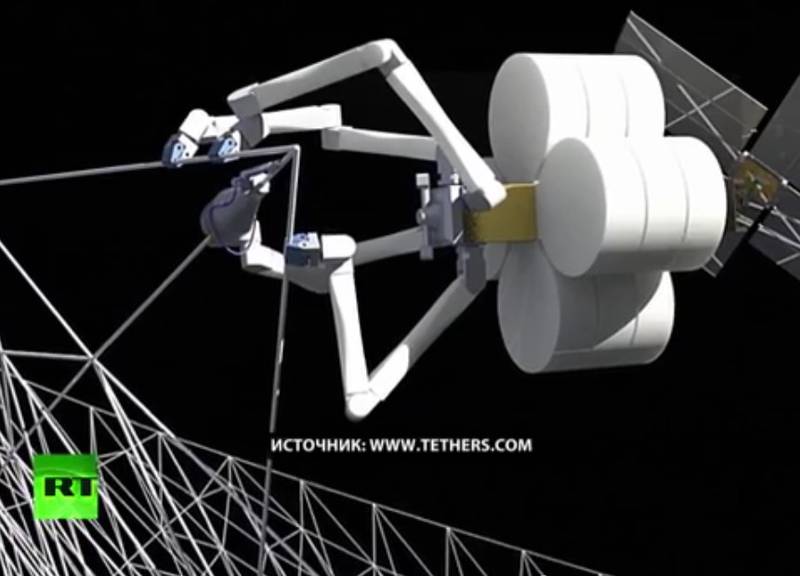 Роботы-пауки будут строить космические конструкции на орбите Земли