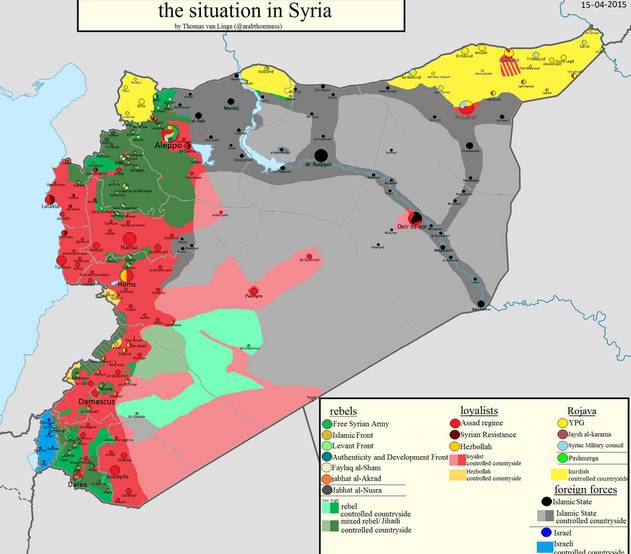 Сирия: оперативная сводка за 15-16 апреля 2015 года