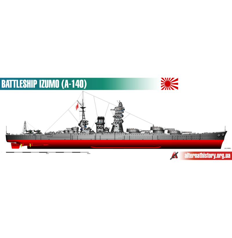 Мечта японских адмиралов. Линкор Изумо (А-140) проекта капитана Фудзимото – линкор Нельсон по-японски