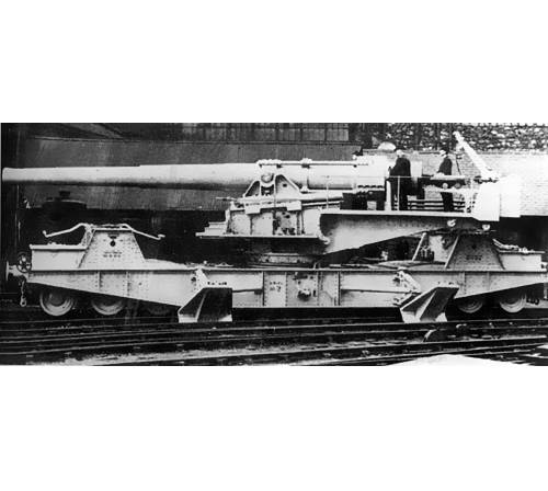 234-мм пушка Mk10 на железнодорожном транспортере Mk2