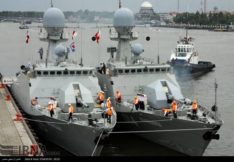 Два "Буяна" Каспийской флотилии с дружественным визитом в Иране