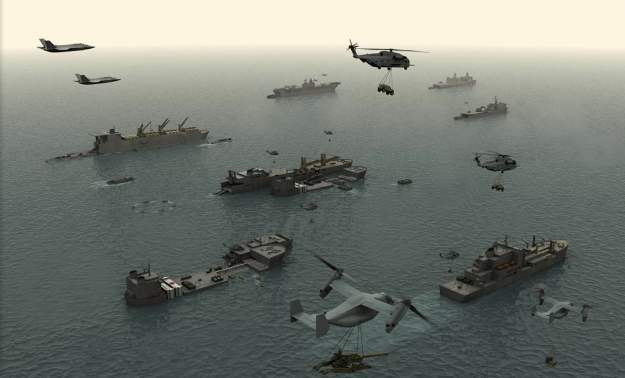 Плавучие военные базы экспедиционных формирований морской пехоты США