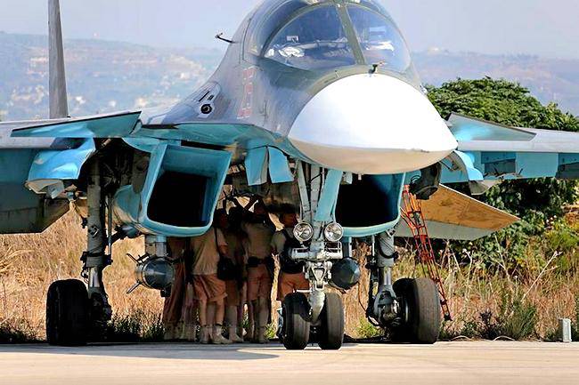 Боевой вылет российских самолетов с авиационной базы Хмеймим