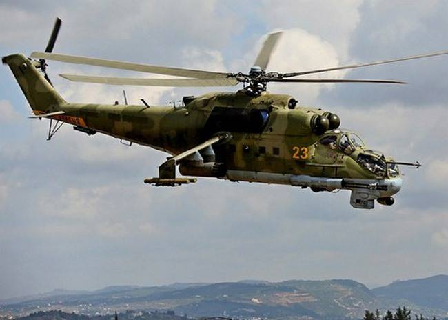 СМИ: В Сирии сбит российский вертолет Ми-24