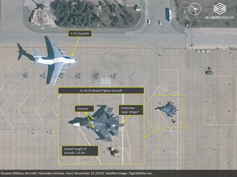 Су-34 ВКС России на иранской 3-й тактической авиабазе в Хамадане