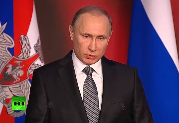 Владимир Путин подводит итоги деятельности Вооруженных сил РФ в 2015 году