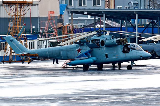 Первое фото летающей лаборатории скоростного вертолета на базе Ми-24