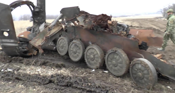 У Песков при наезде на мину разорвалась на части БМП с украинскими военными