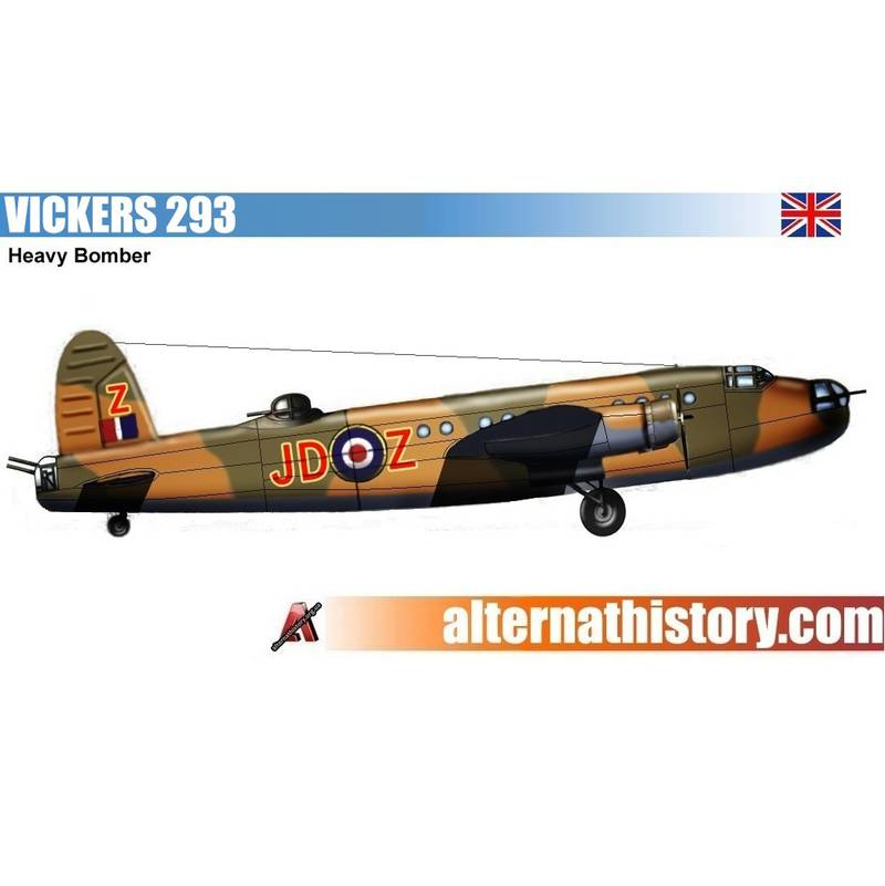 Проекты британских бомбардировщиков спецификации B.12/36. Проект тяжелого бомбардировщика Vickers 293