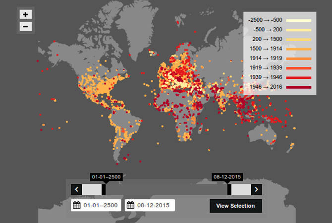 В Интернете появилась виртуальная карта всех битв в истории