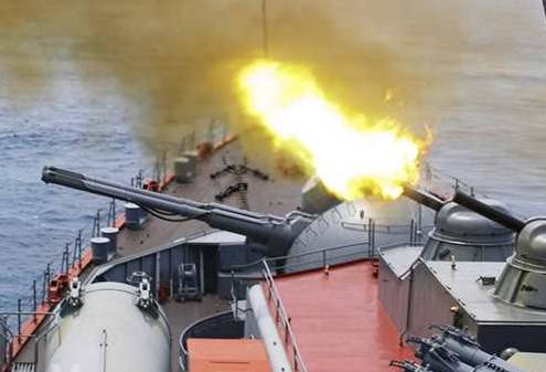 Артиллерийские стрельбы кораблей ЧФ по морским и воздушным целям