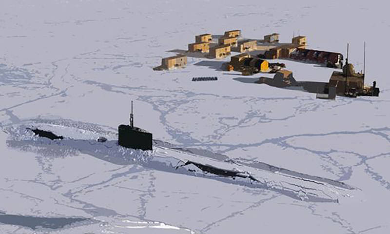 Американская атомная субмарина всплыла в арктических льдах