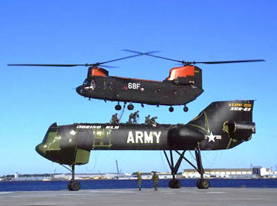 Опытный тяжелый транспортный вертолет Boeing Vertol XCH-62