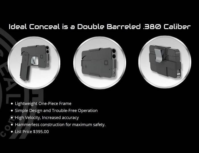 Ideal Conceal: двуствольный пистолет, замаскированный под смартфон
