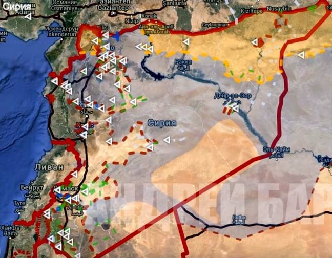 Военная карта Ближнего Востока - 29.03.2016