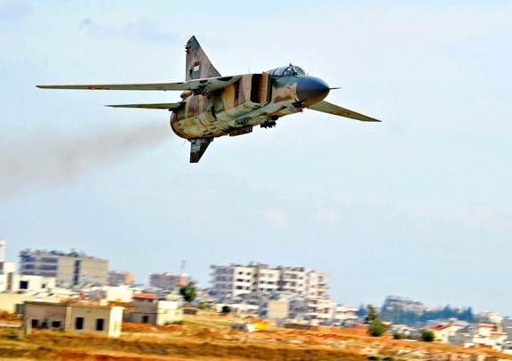 Сирийский МиГ-23 разнёс схрон террористов в Дейр-эз-Зоре