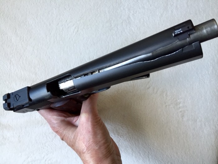 Пистолет M1911, который взорвался в руках Пистолет M1911, который взорвался в руках