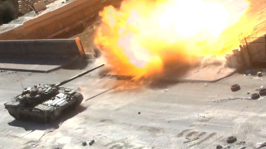 Подбитые танки сирийских террористов попали на видео