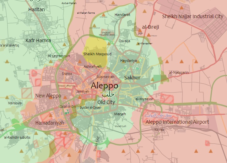 Карта алеппо сегодня 2016 карта боевых действий