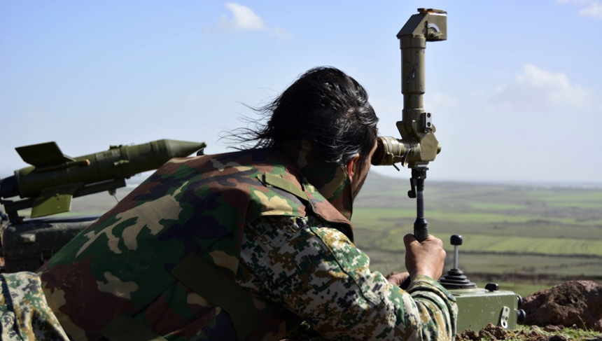 Сирийцы засняли серию ракетных ударов с ПТРК «Малютка» по боевикам